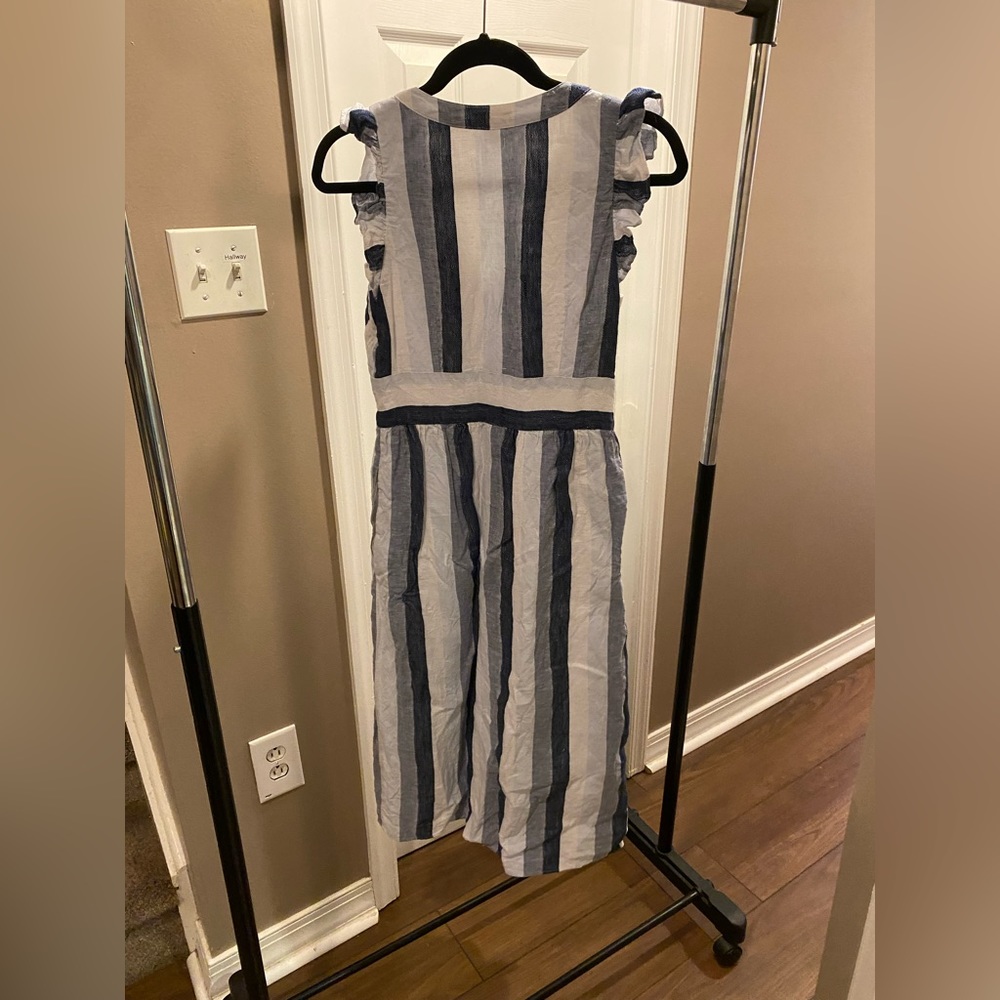 J Crew Point Sur Button Front Linen Midi Dress - Picture 6 of 12